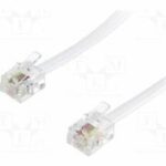 Cable Telefono RJ11 6P4C BLANCO Longitud 2 metros