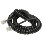 Cable Telefono RJ9 4P4C Espiral Negro 5m
