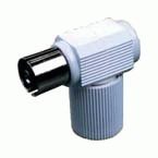 Conector Antena TV Hembra 9,52mm Acodado color BLANCO  K13201