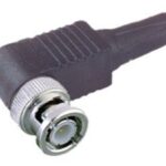 Conector BNC Macho Acodado a Tornillo con manguito