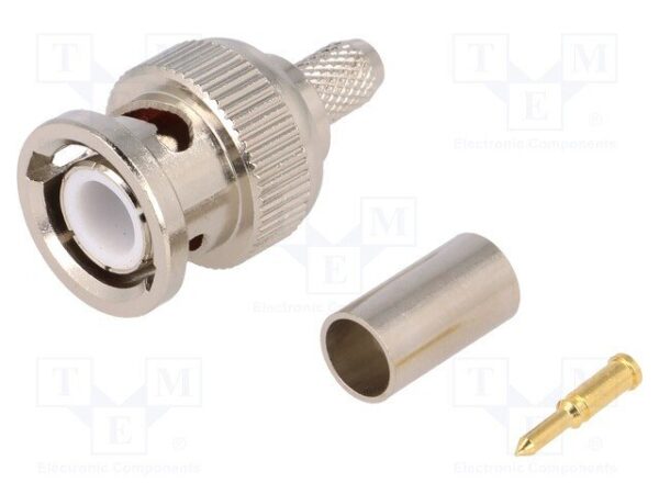 Conector BNC Macho CRIMPAR Cable RG58 con CASQUILLO
