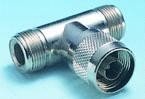 Adaptador N macho a 2 N hembra Triple Hembra N