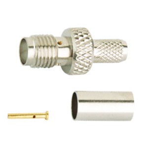 Conector SMA Hembra RG58 CRIMPAR recto pin Dorado