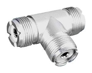 Adaptador UHF Hembra a 2 UHF Hembras Triple Hembra  19.990