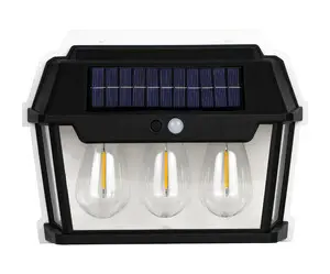 Aplique solar con 3 bombillas LED de filamento IP44 3000K 400lm 81.780/3