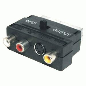Adaptador Euro Macho a 3RCA MiniDin4P Conmutador