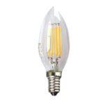 Bombilla LED E14 4W 5000K Vela Filamento SILVER