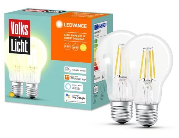 Pack 2 Bombillas LED E27 2700K 6W BT SMART LEDVANCE