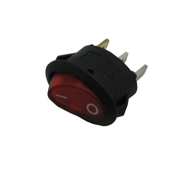 Interruptor Ovalado Luminoso Rojo 3 terminales Faston