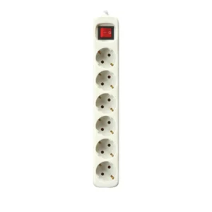 Base Multiple 6 Tomas Schuko Interruptor Cable 1,5m BLANCA