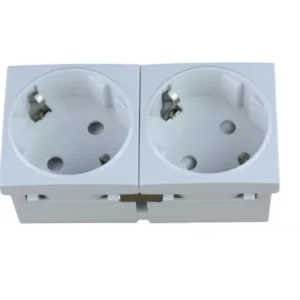 Modulo Schuko DOBLE 45x45 BLANCO