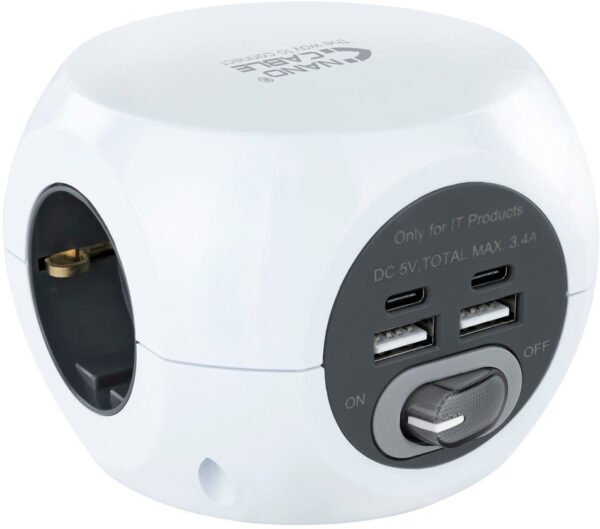 Base 3xEnchufes 2xUSB 2xUSB-C NANOCABLE