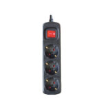 Base Multiple 3 Enchufes Interruptor Cable 1,5m NEGRA