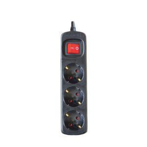 Base Multiple 3 Enchufes Interruptor Cable 1,5m NEGRA