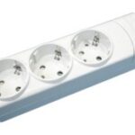 Base Multiple 3 Enchufes Schuko S/Interruptor S/Cable BLANCO