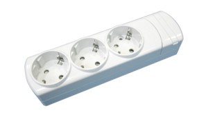 Base Multiple 3 Enchufes Schuko S/Interruptor S/Cable BLANCO
