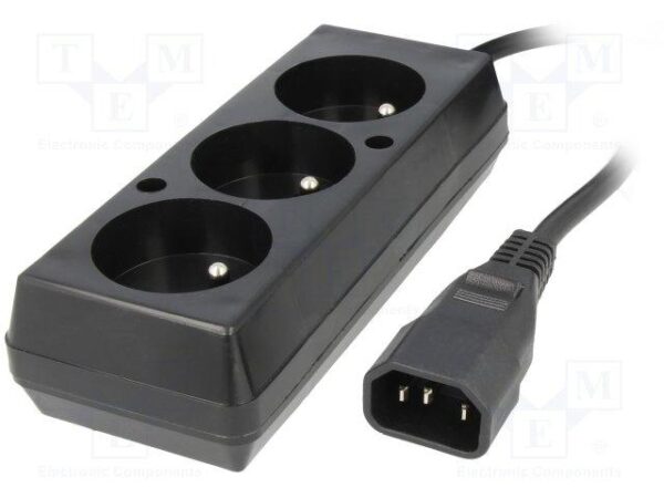 Base Multiple 3 enchufes Schuko a Conector C14 Macho