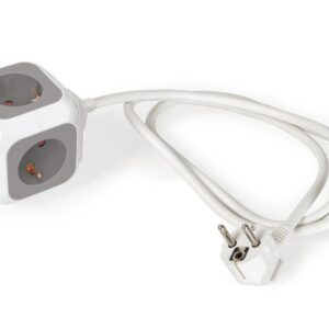 Base Multiple 4 Enchufes + 2 USB Cuadrada Cable 1,4m BLANCO
