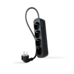 Base Multiple 4 Enchufes Cable 1,4m NEGRA