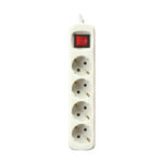 Base Multiple 4 Enchufes Interruptor Cable 1,5m BLANCA