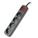 Base Multiple 4 Enchufes Interruptor Cable 1,5m NEGRO