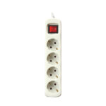 Base Multiple 4 Enchufes Interruptor Cable 3m BLANCO
