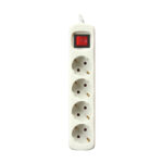 Base Multiple 4 Enchufes Interruptor y Cable 1,5m BLANCO