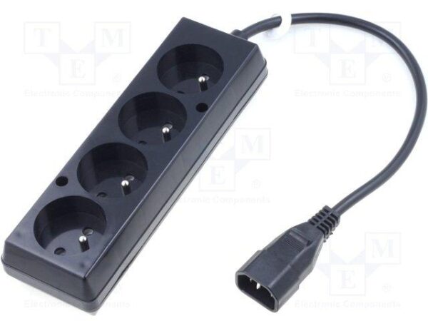 Base Multiple 4 Enchufes Schuko a conector C14 Macho