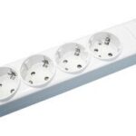 Base Multiple 4 Enchufes Schuko sin cable BLANCO