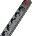 Base Multiple 5 Enchufes Interruptor Cable 1,5m NEGRO