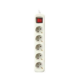 Base Multiple 5 Enchufes Schuko Interruptor Cable 3m BLANCO