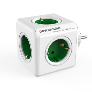 Base Multiple 5 Enchufes Schuko VERDE PowerCube