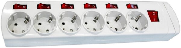 Base Multiple 6 Enchufes 7 Interruptores BLANCO
