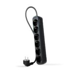 Base Multiple 6 Enchufes Cable 1,4m NEGRA