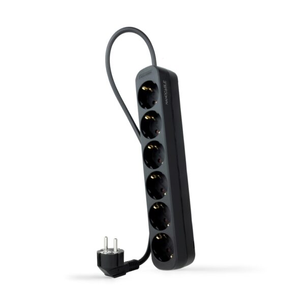 Base Multiple 6 Enchufes Cable 1,4m NEGRA