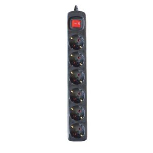 Base Multiple 6 Enchufes Interruptor Cable 1,5m NEGRA