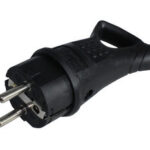 Clavija Macho SCHUKO IP44 Goma NEGRA a DEDO 16A DH