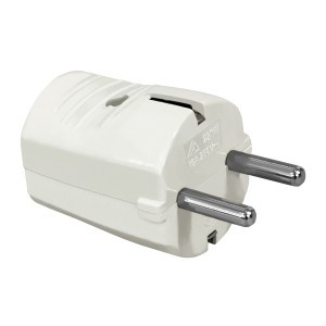Clavija Red Electrica Schuko Macho 10/16A BLANCO