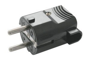 Clavija Red Schuko Macho ACODADA 16A/250Vac NEGRO