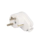 Clavija Schuko Macho 4,8mm ACODADA a DEDO 16A BLANCO