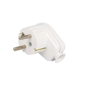 Clavija Schuko Macho 4,8mm ACODADA a DEDO 16A BLANCO