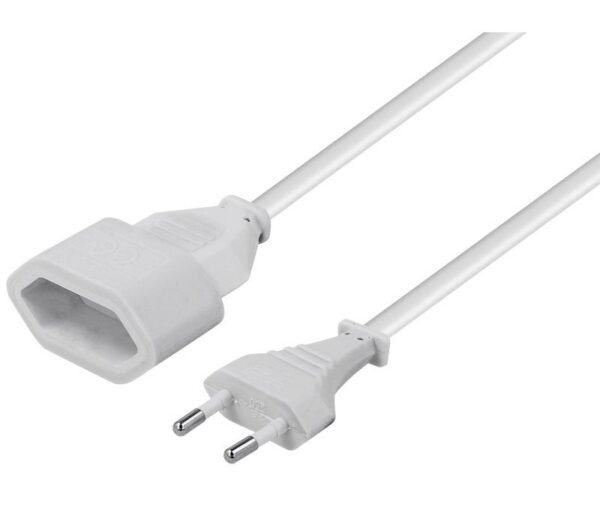 Prolongador Electrico Clavija Macho-Hembra 4mm BLANCO 3m