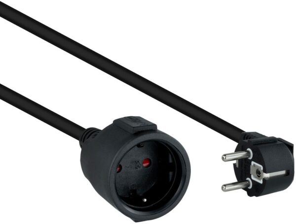 Prolongador Electrico SCHUKO NEGRO 5m NANOCABLE