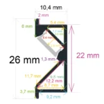Perfil LED Muebles Cocina 26x10,4mm