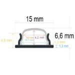 Perfil LED Superficie 15x6,6mm Opal 2m