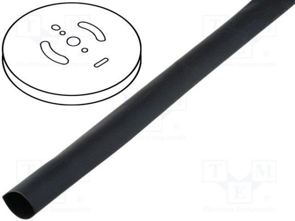 Tubo termorretráctil 6,4mm NEGRO Carrete con 75m