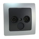 Base Antena Empotrar TV + Radio PLATA/GRIS