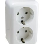 Base Enchufe Doble Schuko Superficie BLANCO