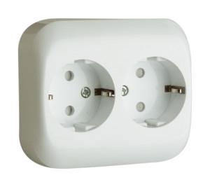 Base Enchufe Schuko Doble Empotrar BLANCO
