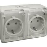 Base Enchufe Schuko Doble Superficie Estanco IP44
